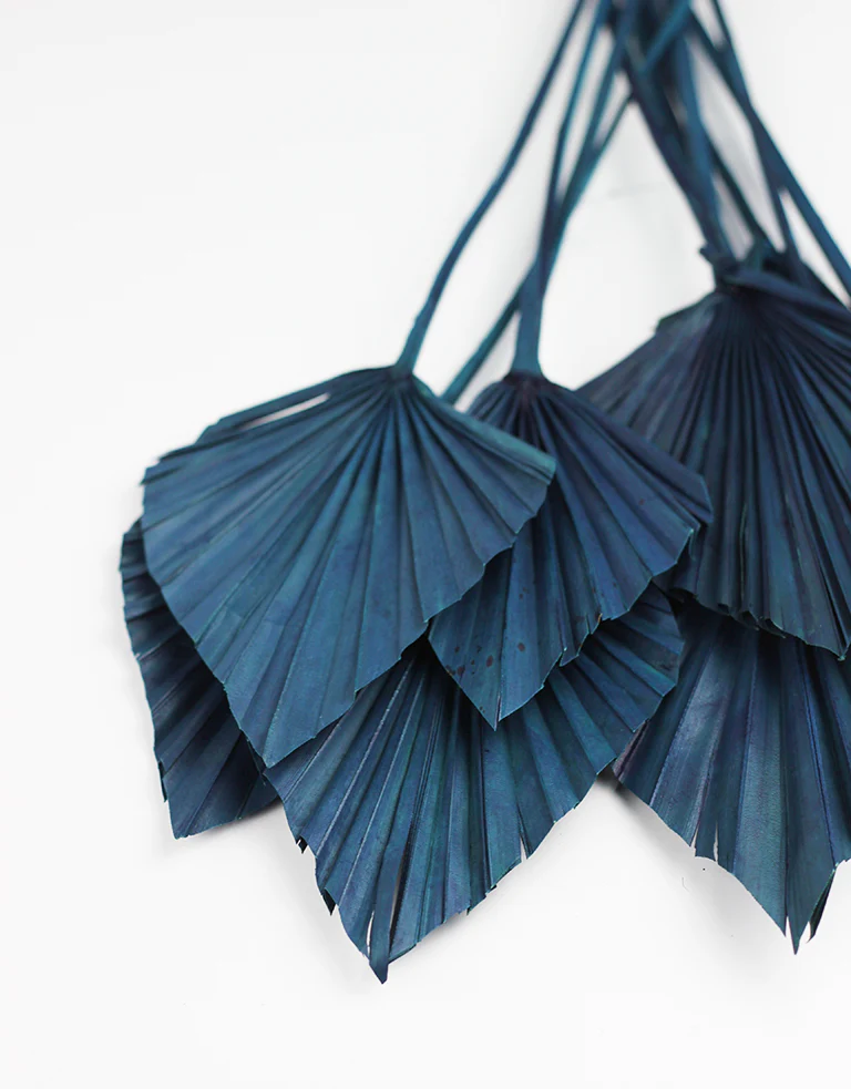 Dried Palm Spears - Dark Navy Blue, 10 Stems, 50 cm - Image 3