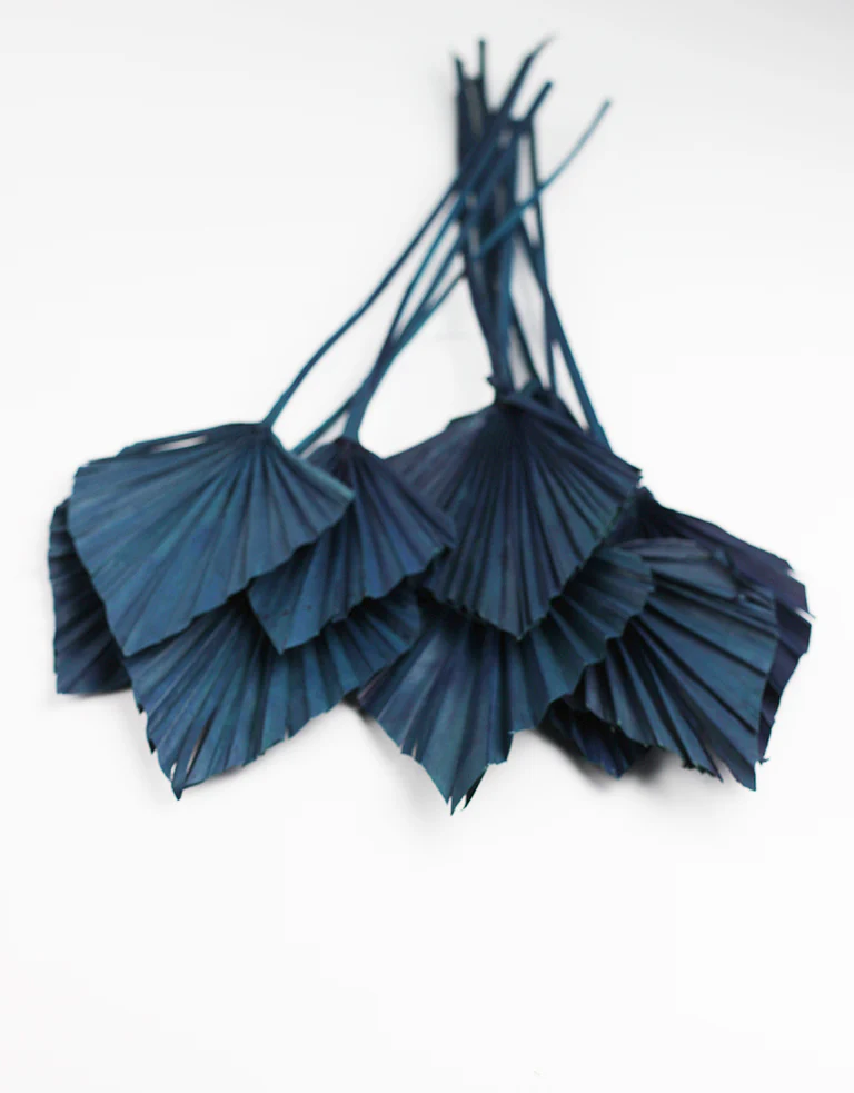 Dried Palm Spears - Dark Navy Blue, 10 Stems, 50 cm - Image 4